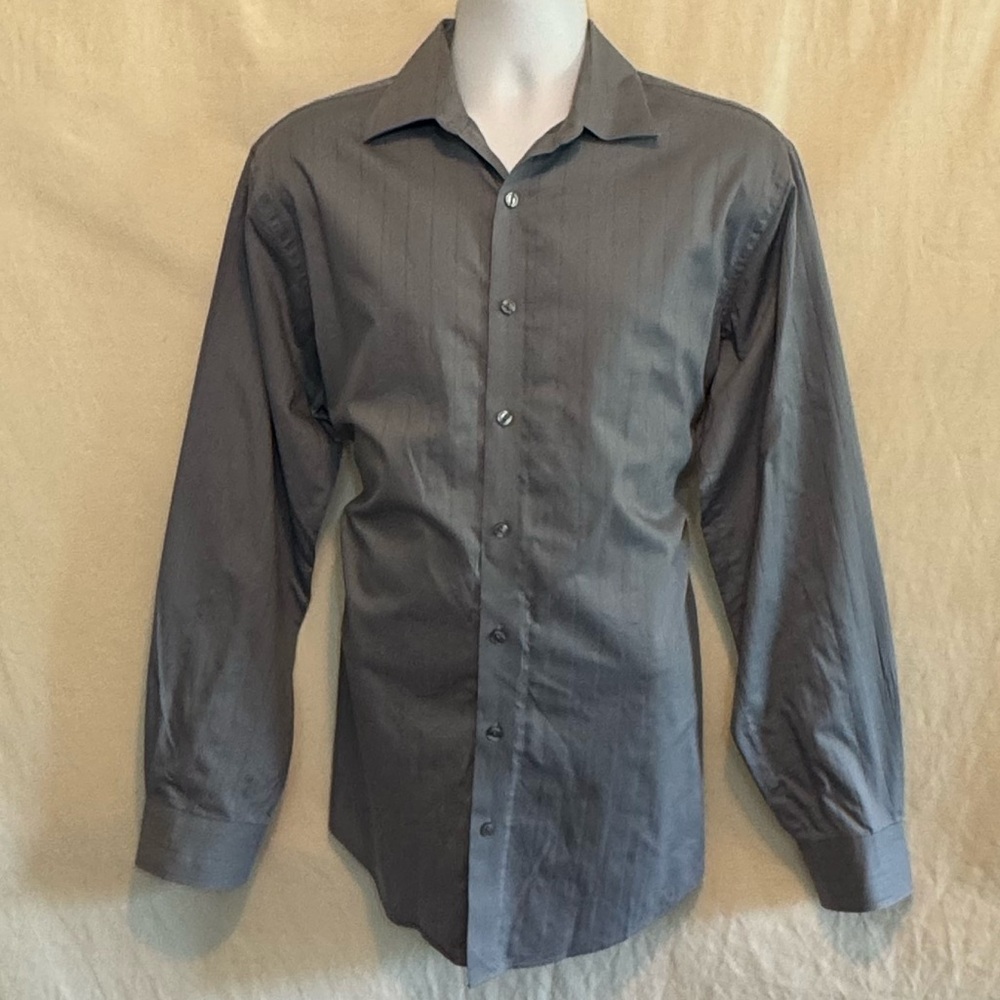 I-7 Men’s Kenneth Cole Reaction‎ Blue Long Sleeve Dress Shirt Size 16